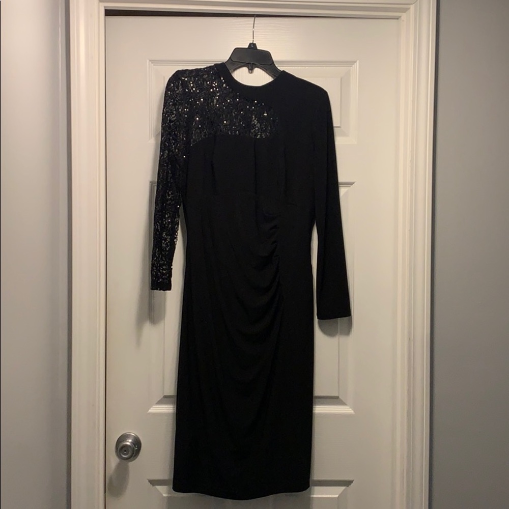 PLUS Long Sleeve Black Dress